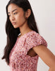Nobody's Child Willow cap sleeve midi dress in pink delicate floral