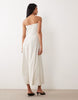 Miss Selfridge linen blend strapless maxi dress in stone