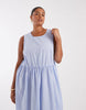 PIECES Curve sleeveless smocking ditsy floral maxi dress in pastel yellow