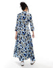 YAS maxi shirt dress in oversized blue leopard print