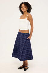 Motel Takara Skirt Midnight Check Blue