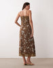 cami maxi slip dress with lace trim in mocha delicate floral