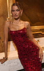 Blaze Maxi Dress - Backless Sequin Dress in Wine