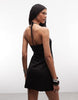 Weekday halter neck mini dress in black - exclusive to ASOS