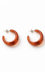 Melinda Earrings - Small Hoop Earrings in Tortoiseshell