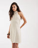 Vero Moda Tall halter neck polka dot mini dress in cream and black