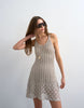 Topshop knit metallic crochet mini dress in gold