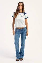 Rusty Cruz Baby Tee White/Blue