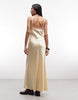 Reclaimed Vintage maxi tea dress with lace inserts in yellow