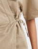 & Other Stories cotton utility wrap mini dress in beige