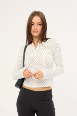Motel Delano Top White Micro Polka Black