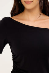 Rusty Sally Slouch Off Shoulder Dress Black