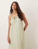 JDY cheesecloth sleeveless tie front maxi dress in sage green