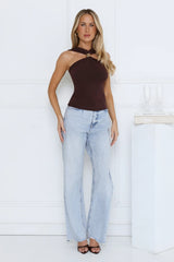 Sleek Temptation Top Brown