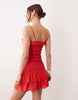 Iisla & Bird ruched beach mini dress in red