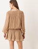 Free People sunbeam long sleeve mini dress in brown
