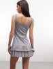 COLLUSION skinny straps dropped waist mini dress in heather gray