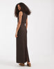 Vero Moda textured twist detail maxi dress in chocolate brown