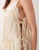 Daisy pleated lace beach sundress in buttermilk