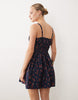 Abercrombie & Fitch strappy mini smock dress in navy strawberry print