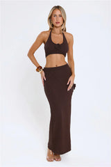 Golden Sands Halter Top Brown