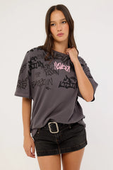 Neovision Tagger Relaxed Tee Washed Black