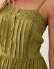Miss Selfridge Petite lace insert maxi dress in olive