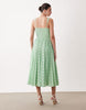 Lace & Beads eyelet corset midi dress in pastel green