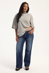 Lioness Bloom Short Sleeve Ash Stripe