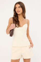 Perfect Stranger Lula Low Rise Shorts Cream