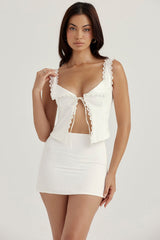 white lace trim top