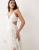 ARRANGE cotton paneled cut out broderie maxi dress in white