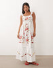 Miss Selfridge Petite lace insert embroidered maxi dress in white