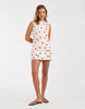 mini dress in red polka dots