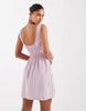 JJXX striped smock mini dress in baby pink