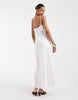 & Other Stories linen midi dress with thin crossover straps in white
