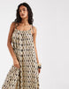 ONLY sleeveless maxi dress in brown print
