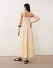 Esmée tiered maxi beach dress in butter yellow