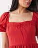 Abercrombie & Fitch milkmaid maxi dress in red
