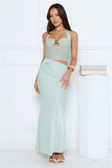 Celeste Shine Mesh Maxi Dress Sage