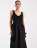 Vero Moda jersey and poplin mix sleeveless maxi dress in black