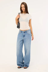 Luck & Trouble Sheer Baby Tee White