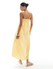 PIECES cami midi dress in pale yellow stripe