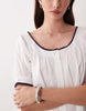 babydoll button down mini dress in white