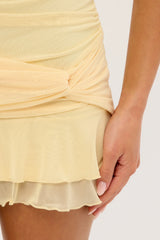 Luck & Trouble Malia Strapless Mini Dress Butter Yellow