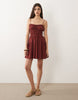 Faith beach shirred mini sundress in burgundy