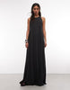 Weekday semi sheer maxi dress with drop racer back in black
