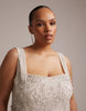 Curve ornate crystal embellished square neck maxi wedding dress in ivory