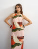 Topshop halter backless maxi in abstract print