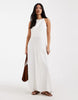 ONLY linen blend sleeveless maxi dress in white